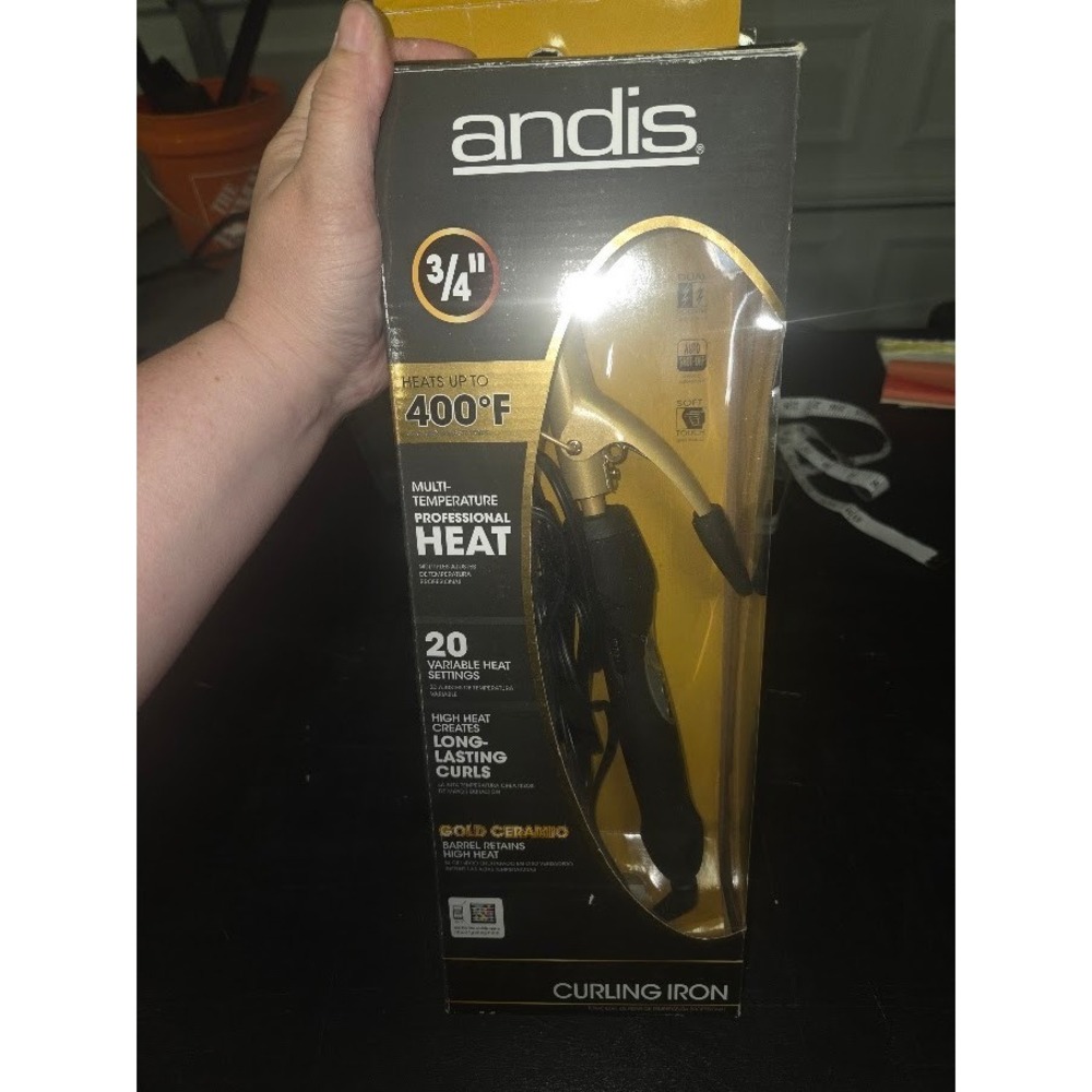 Andis Professional‎ 3/4" Gold Ceramic Curling Iron 20 Heat Settings 400F